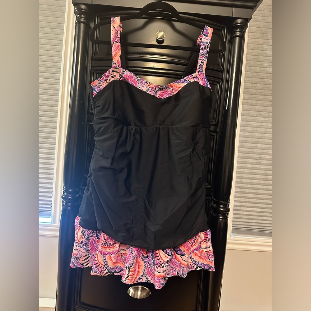 Kristina bathing suit - black and pink tones - size 18W